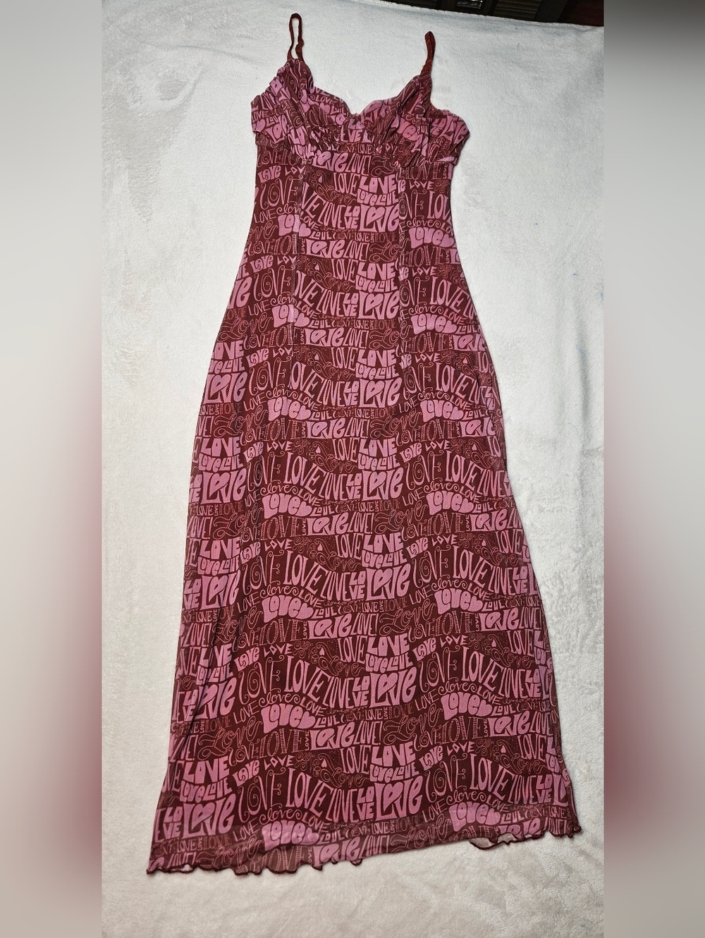 Urban Outfitters Pink Graphic 'LOVE' Midi Dress